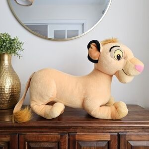 Vintage Disney Hasbro Simba Plush Large Lying Down Lion King Stuffed Animal